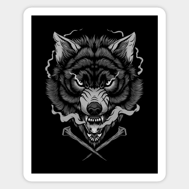 Dark Wolf Sticker by Deniart